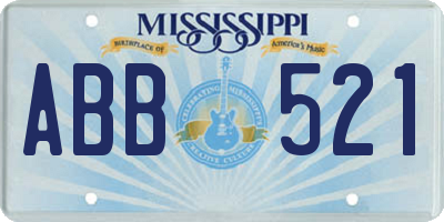 MS license plate ABB521