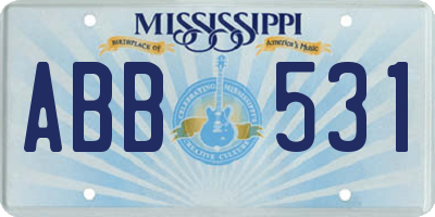 MS license plate ABB531