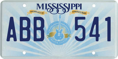 MS license plate ABB541