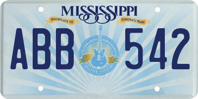 MS license plate ABB542