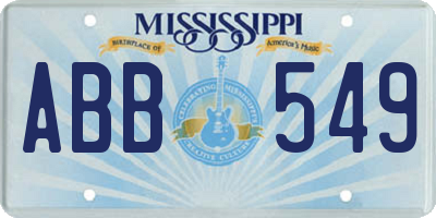 MS license plate ABB549