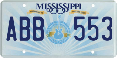 MS license plate ABB553