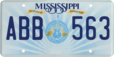 MS license plate ABB563