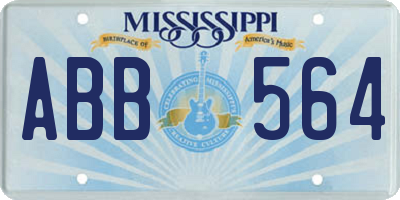 MS license plate ABB564