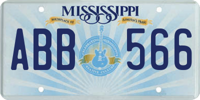 MS license plate ABB566