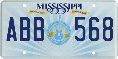 MS license plate ABB568