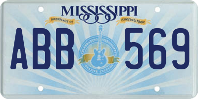 MS license plate ABB569
