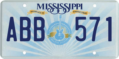 MS license plate ABB571