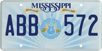 MS license plate ABB572
