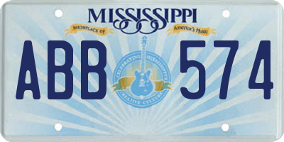 MS license plate ABB574