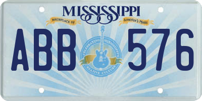 MS license plate ABB576