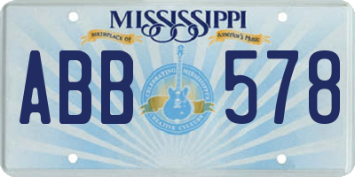 MS license plate ABB578