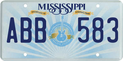 MS license plate ABB583