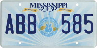 MS license plate ABB585