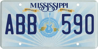 MS license plate ABB590
