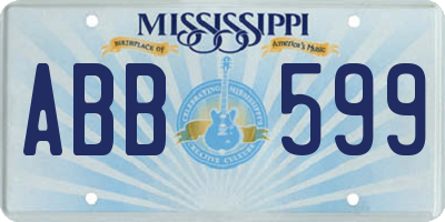 MS license plate ABB599