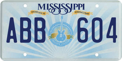 MS license plate ABB604