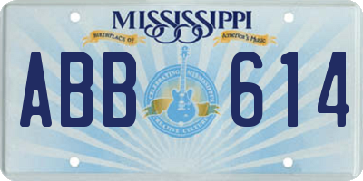 MS license plate ABB614