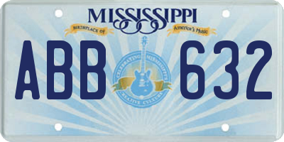 MS license plate ABB632