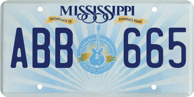 MS license plate ABB665