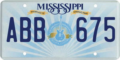MS license plate ABB675
