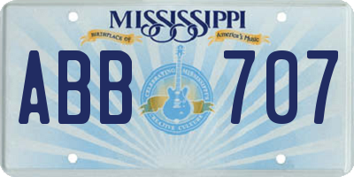 MS license plate ABB707