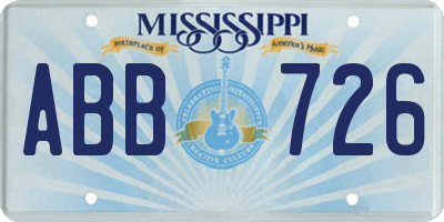 MS license plate ABB726