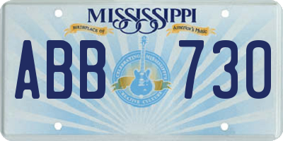 MS license plate ABB730