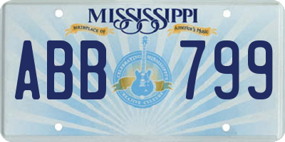 MS license plate ABB799
