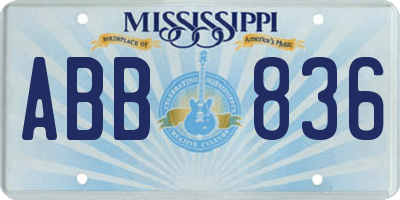 MS license plate ABB836