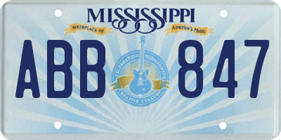 MS license plate ABB847