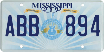 MS license plate ABB894