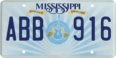 MS license plate ABB916
