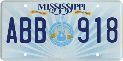 MS license plate ABB918