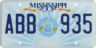 MS license plate ABB935
