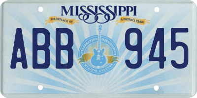 MS license plate ABB945
