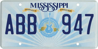MS license plate ABB947