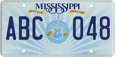 MS license plate ABC048
