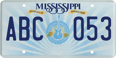 MS license plate ABC053