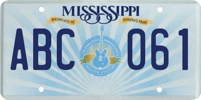 MS license plate ABC061