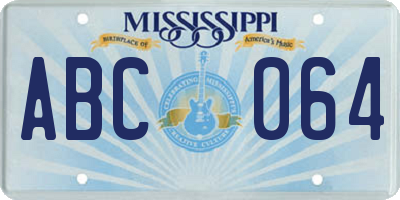 MS license plate ABC064