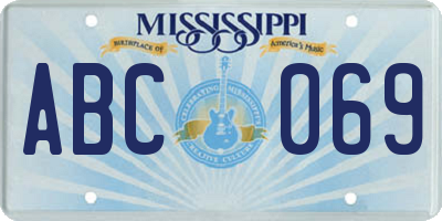 MS license plate ABC069