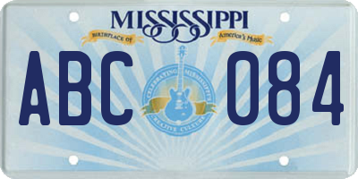 MS license plate ABC084