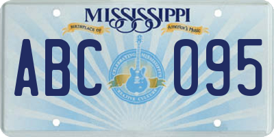 MS license plate ABC095