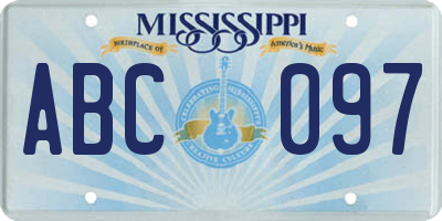 MS license plate ABC097