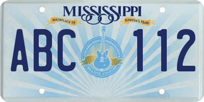 MS license plate ABC112