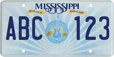 MS license plate ABC123