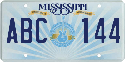 MS license plate ABC144