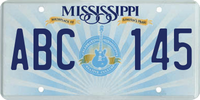 MS license plate ABC145
