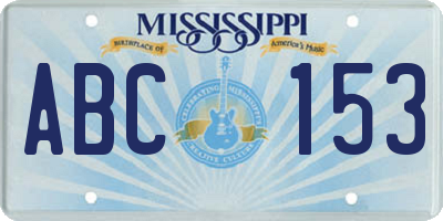 MS license plate ABC153